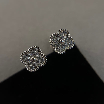 [Lumi Jewels]CLOVER MINI DIAMOND STUD EARRINGS