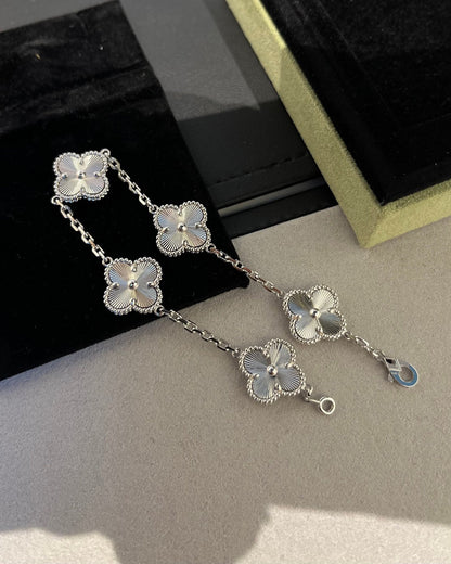 [Lumi Jewels]CLOVER SILVER 5 MOTIFS BRACELET